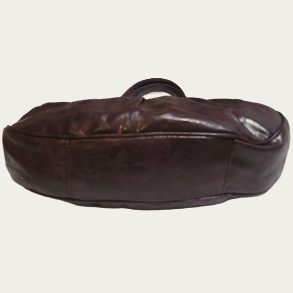 Y2K Gramercy Designs Chunky Capacious Purple Pleated Faux Leather Bag, EUC - Picture 7 of 16